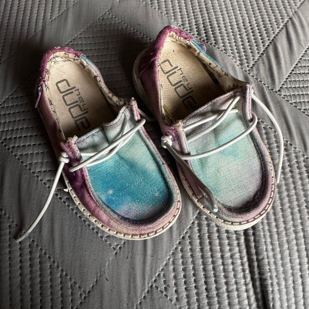 Hey Dude Kids Moccasins in Pink and Blue